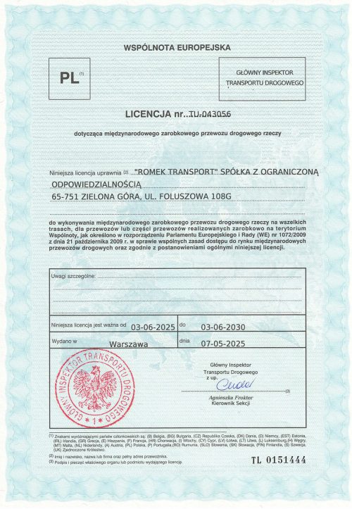 LICENCJA WSPÓLNOTOWA 2025